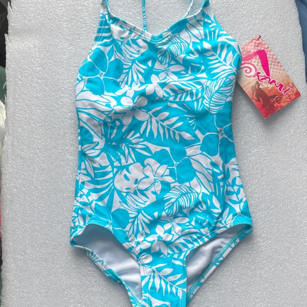 Kanu Surf Kids' Turquoise Floral One Piece